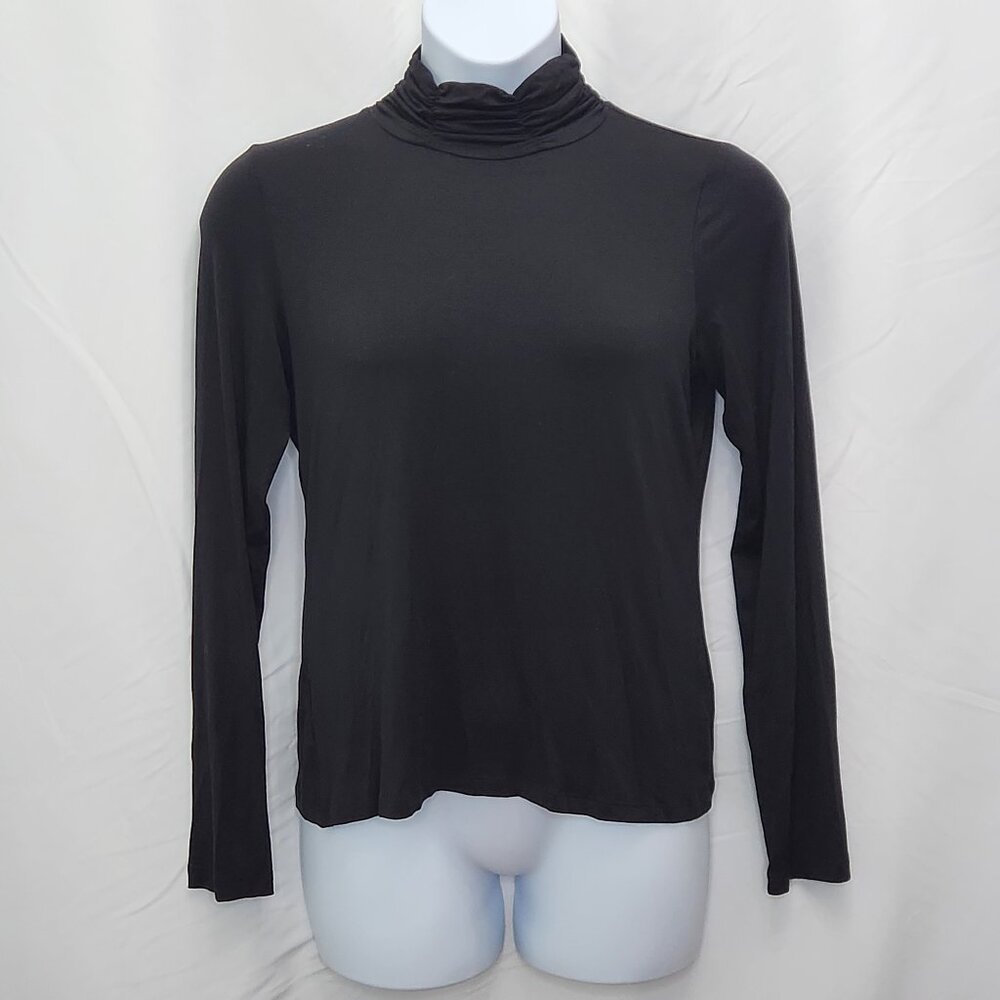 NEW Jillian & Nicole Mock Neck Knit Top Womens Large Black Long Sleeve TT03